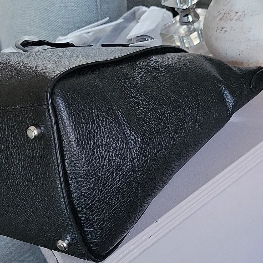 New COACH Black Kleo Leather Carryall Shoulder/Crosdbody Tote - Picture 12 of 13